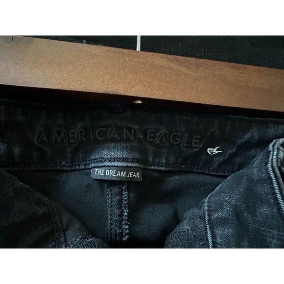 American Eagle Outfitters Women's The Dream Jean Button Fly Black Jeans Size 10S - Picture 2 of 4